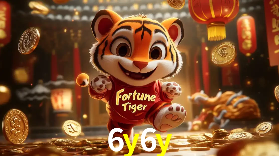 O alegre personagem do Fortune Tiger correndo sobre um caminho de moedas de ouro, simbolizando os grandes prêmios e a diversão do popular jogo de slot do 6y6y.